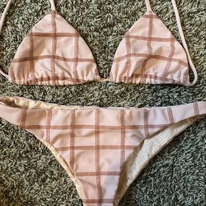acacia pink stitch print bikini!
